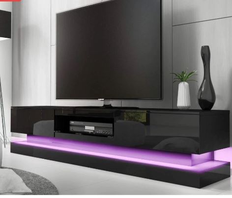 TV Stand Modern High Gloss LED RGB Entertainment Unit