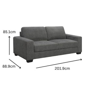CLEARANCE SALE Brooks 3 Seater Fabric Sofa Dark Grey