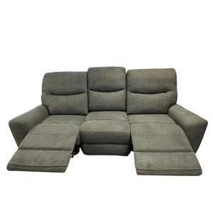 Holiday Sale Extravaganza Fabric 3 Seater Manual Motion Recliner Sofa Cosmic Dark Gray