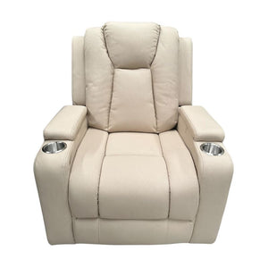 Lyon Theatre Electric Recliner Sofa Buckskin Fabric Single Latte