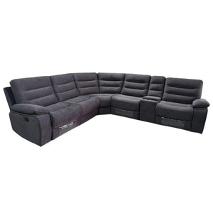 PRE ORDER & SAVE LINCOLN Modular Corner Manual Recliner Sofa Water Resistant Fabric Dark Grey