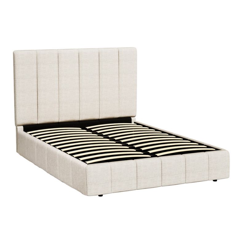 Tally Queen Bed Frame Beige ONLINE ONLY