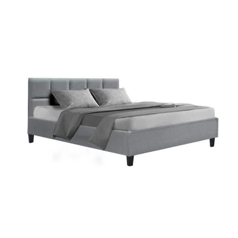 Tony Queen Fabric Bed Frame Grey ONLINE ONLY