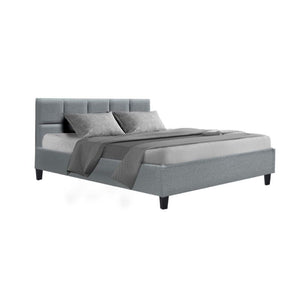 Tony Queen Fabric Bed Frame Grey ONLINE ONLY