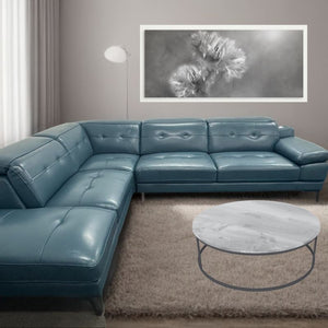 Olympia Genuine Leather L Shape Sofa with Adjustable headrest & Built in Bluetooth Speakers Left