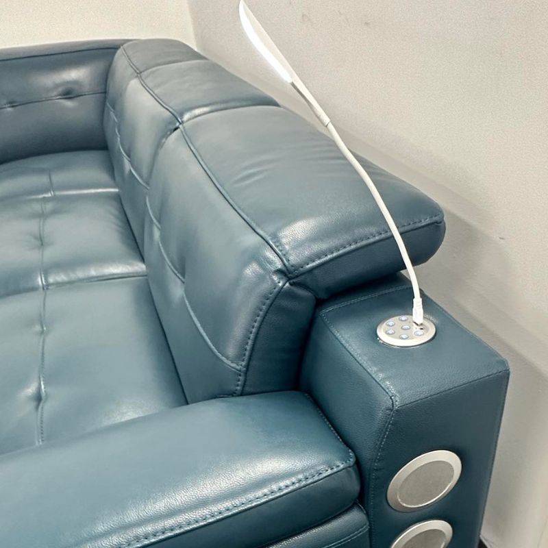 Olympia Genuine Leather L Shape Sofa with Adjustable headrest & Built in Bluetooth Speakers Left