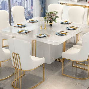 PRE ORDER Asta Luxury Square Dining Table White Gold