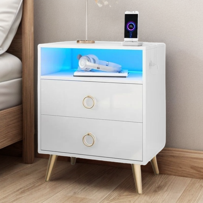 Led Bed Table CLEARANCE SALE Amelia Modern LED Bedside table with USB and power sock ...