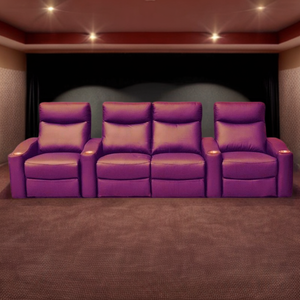 Chicago 4 Seat Home Theatre Lounge with all Electric Recliners & 4 Cup Holders