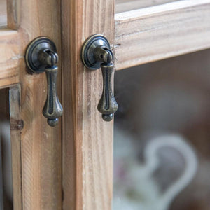 Display wooden storage tall cabinet with glass doors
