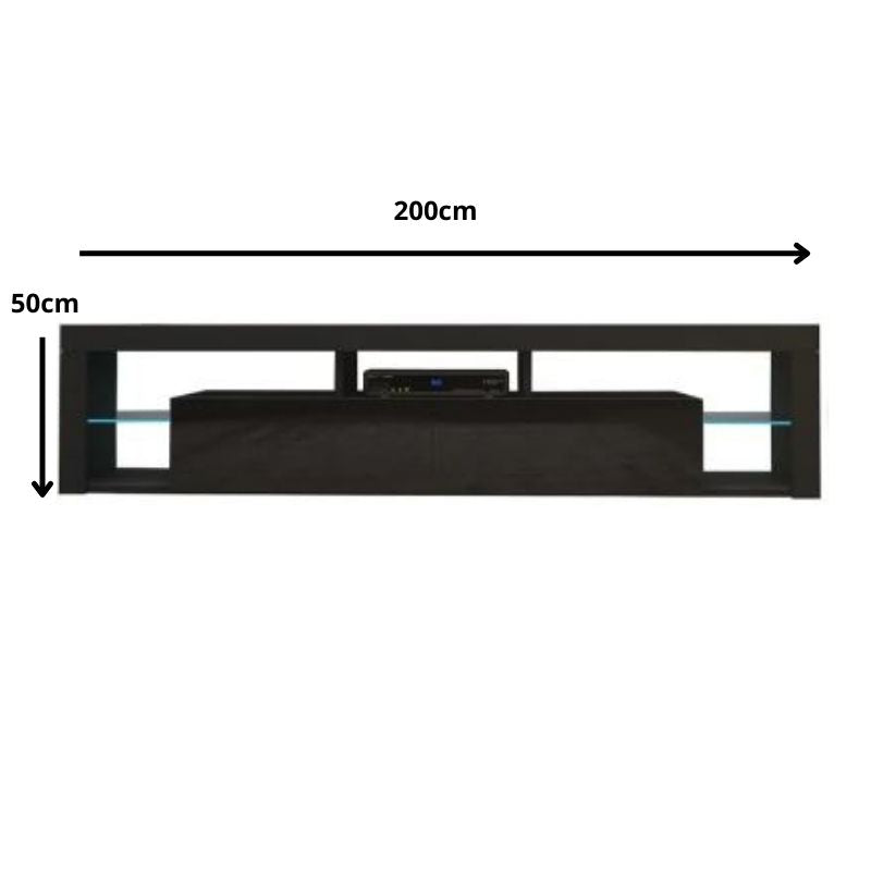 Modern TV Cabinet Console table entertainment unit 200cm Black