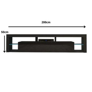 Modern TV Cabinet Console table entertainment unit 200cm Black
